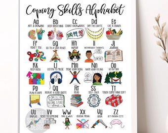 Coping Skills Alphabet Poster: Social Emotional Learning, Classroom Decor