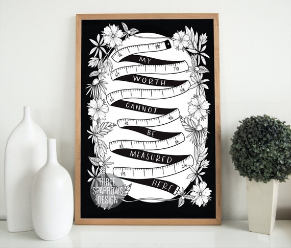 Body Positive Quote Print: Mirror Affirmation Wall Art