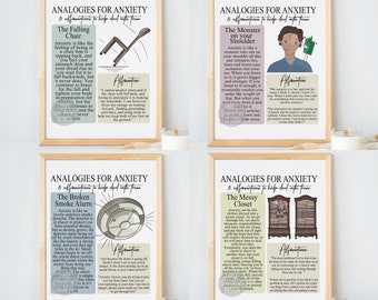 Anxiety Analogies Poster Set: Social Emotional Learning (Digital Download)