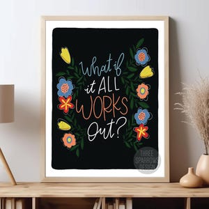 Empowering Mental Health Quote Print: What If It All Works Out?