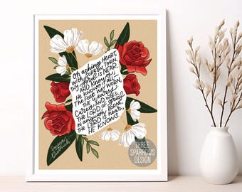 Christian Comfort Art Print: Illustrated Hymn, Grief and Loss Gift