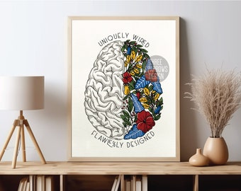 Neurodiversity Art Print: Autism Awareness, Mental Health Quote