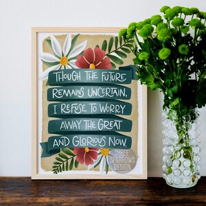 Mindfulness Quote Print: Anxiety Therapy Office Decor image 1