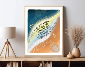 Hand Lettered Christian Art Print: Watercolor Hymn Illustration