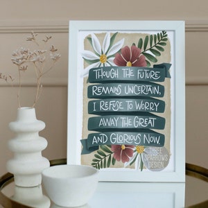 Mindfulness Quote Print: Anxiety Therapy Office Decor image 2