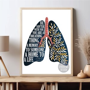Self Compassion Lungs Print: Empowering Mental Health Art bild 1