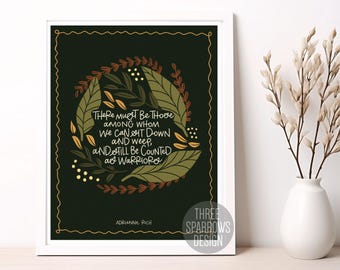 There must be those among whom we can sit down and weep| Hand Lettered and Illustrated Counseling/Therapy Office Quote| Therapy office decor