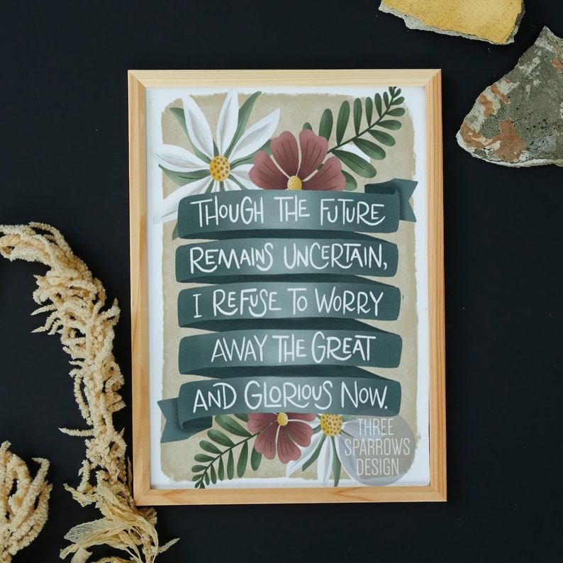 Mindfulness Quote Print: Anxiety Therapy Office Decor image 5