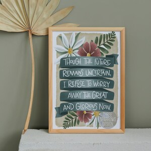 Mindfulness Quote Print: Anxiety Therapy Office Decor image 3