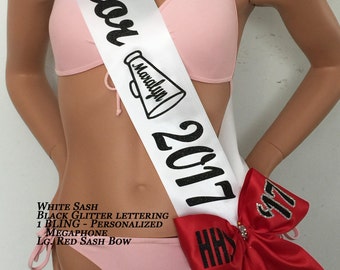 SENIOR 2019, Cheer, SENIOR SASH, Competition Sash - add your favorite Trim, Bling & Bow for extra sparkle By Sashanation