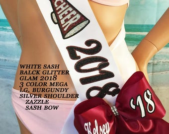SENIOR, Sash, Cheer, Competition Sash - add your favorite Trim, Bling & Bow for extra sparkle By Sashanation