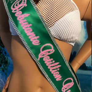 AKA Soror, Debutant Sash, Pageant Sash, Custom Sash, Personalized Sash, Banner, Trim and Bling available by Sashanation