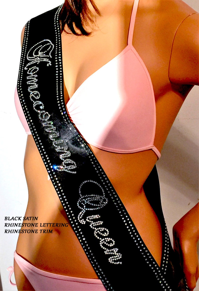 Sash in RHINESTONES Senior Sash Trim and Bow Etsy