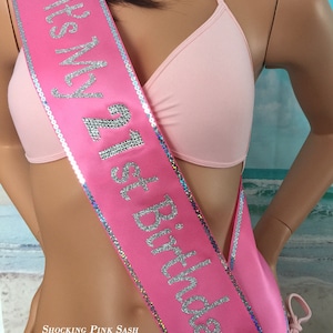 21st Birthday Sash; PERSONALIZED, 25, 30, 40, 50, 60 Birthday Sash; add your favorite Trim for extra sparkle By Sashanation