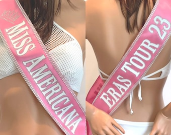 Pageant Sash, Custom Sash, Trim,Graphics,Bows at add'l cost by Sashanation
