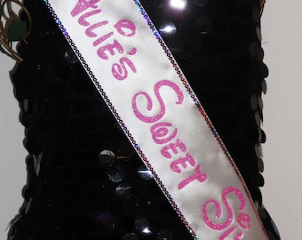 Sweet Sixteen Sash, 16 and Sweet, Sweet 16 Sash,Birthday Princess, PERSONALIZED, By Sashanation