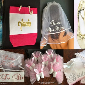 Bridal Shower Gift - Booty Veil, Sash and Hair Veil, Kimono, Tiara, Garter - Buy individually or as a SET by Sashanation imagem 2