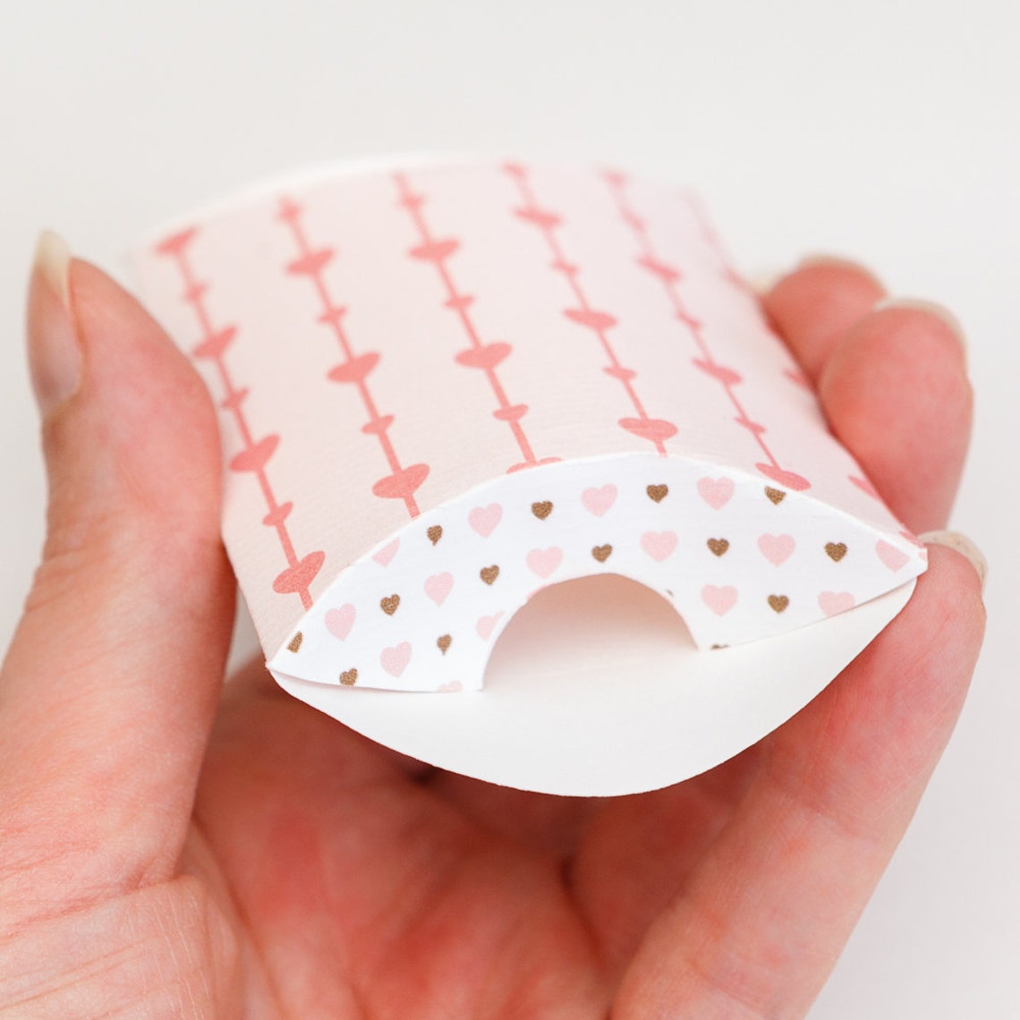 Small Baby Pink Printable Pillow Box Templates Etsy