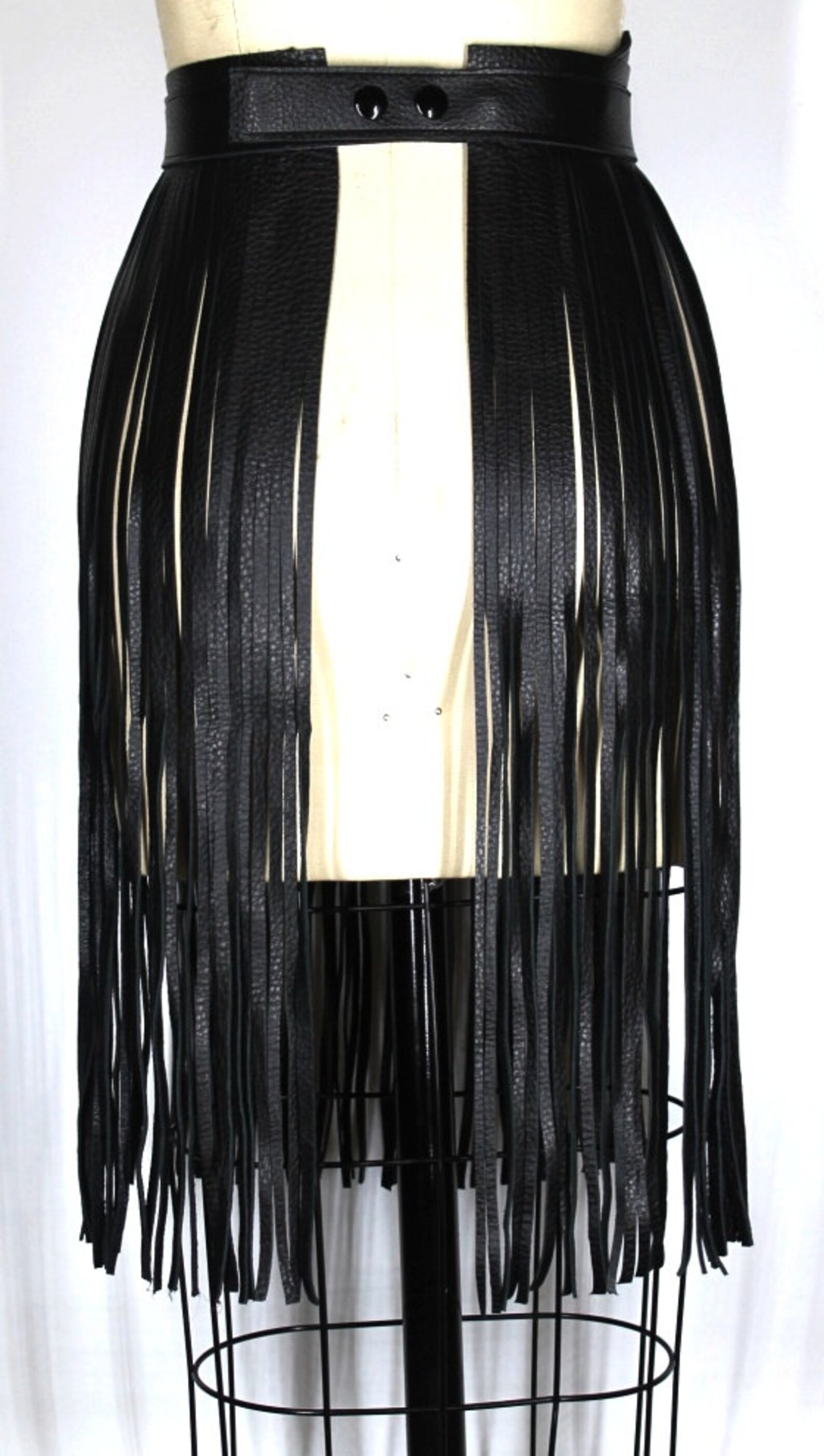LEATHER FRINGE BELT long black leather fringe belt fringe Etsy