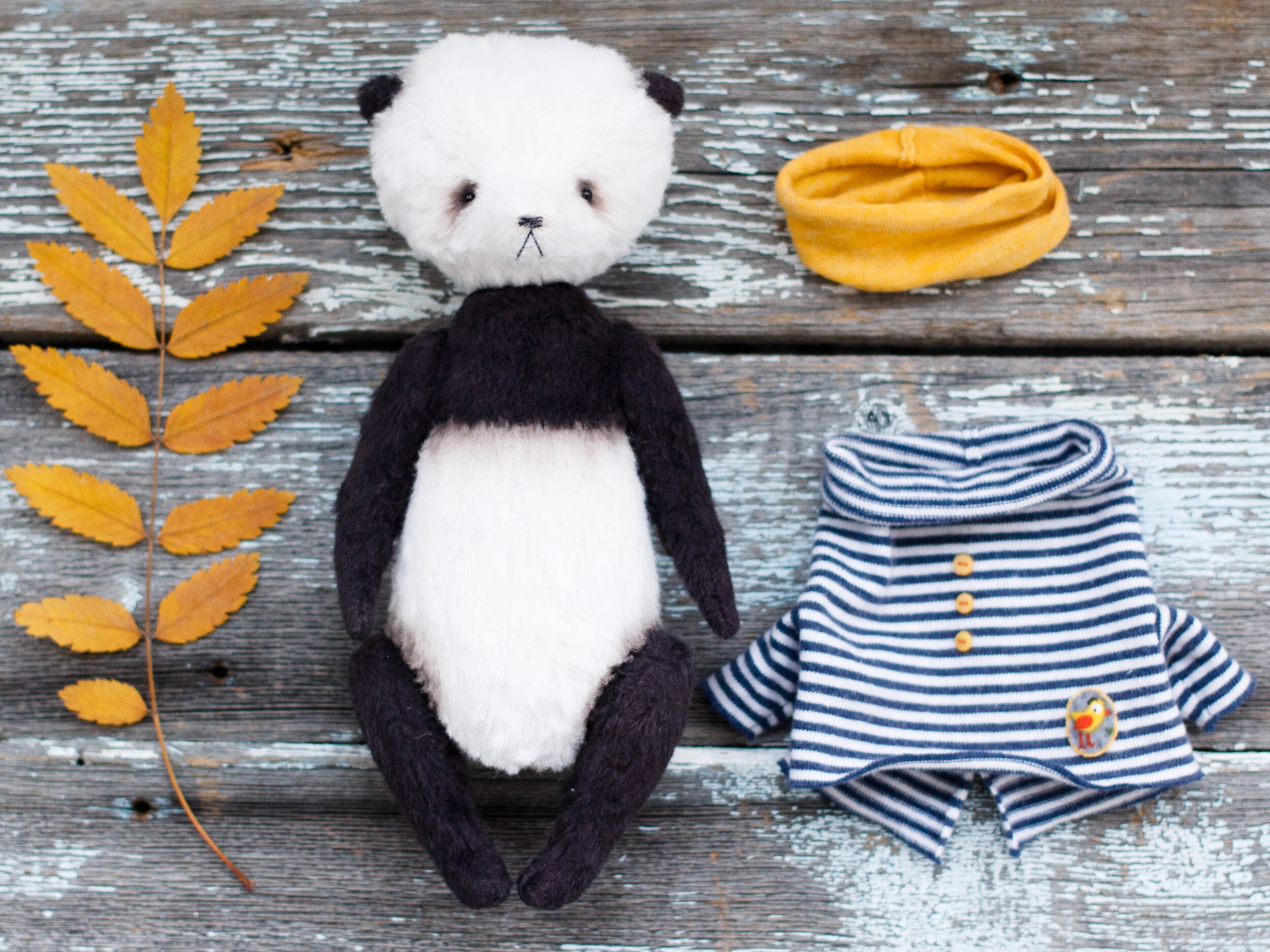 Panda sewing pattern with clothes stuff animal doll panda Etsy