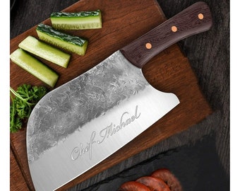 Personalized SERBIAN CHEF KNIFE/ Custom Engraved Chefs Knive Set/ Butcher Cooking Home/ Kitchen Gifts for Him Dad Men Gift for Women Her Mom