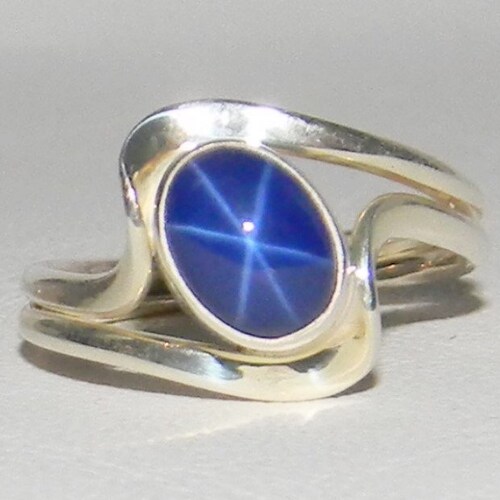 Blue Star Sapphire Men's Ring 925 Sterling Silver Ring - Etsy
