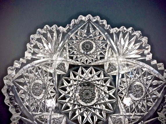 Antique ABP American Brilliant Cut Glass Nicely Cut 7" Bowl