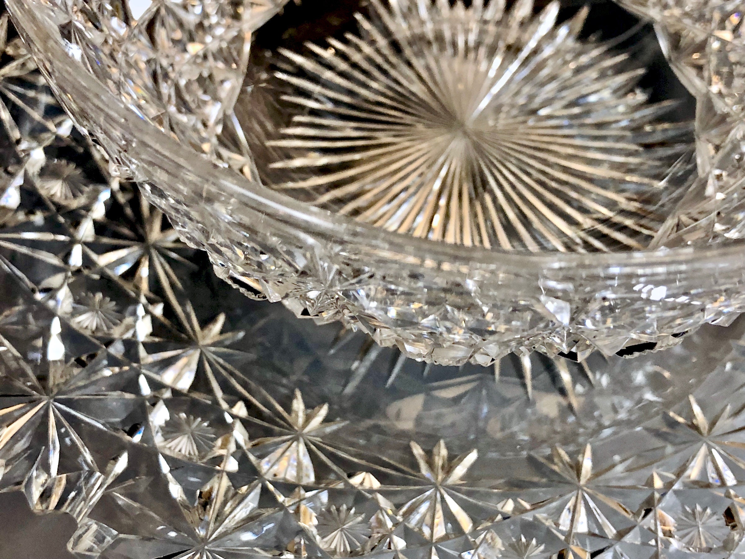 Antique AMERICAN BRILLIANT Cut Glass RUSSIAN Cut Finger Bowls Matching