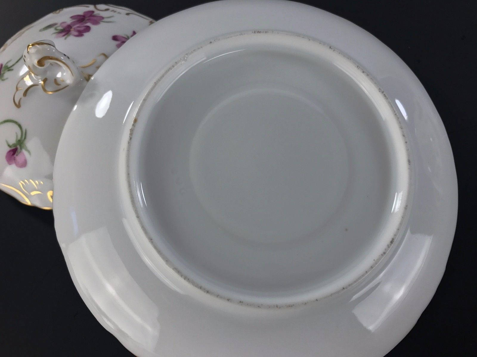 Beautiful Covered Consommé Cup with Lid and Underplate HAND PAINTED