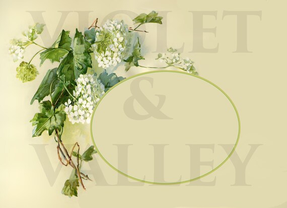 Victorian Hydrangeas Photo Album Page or Picture Frame Surround DIGITAL DOWNLOAD