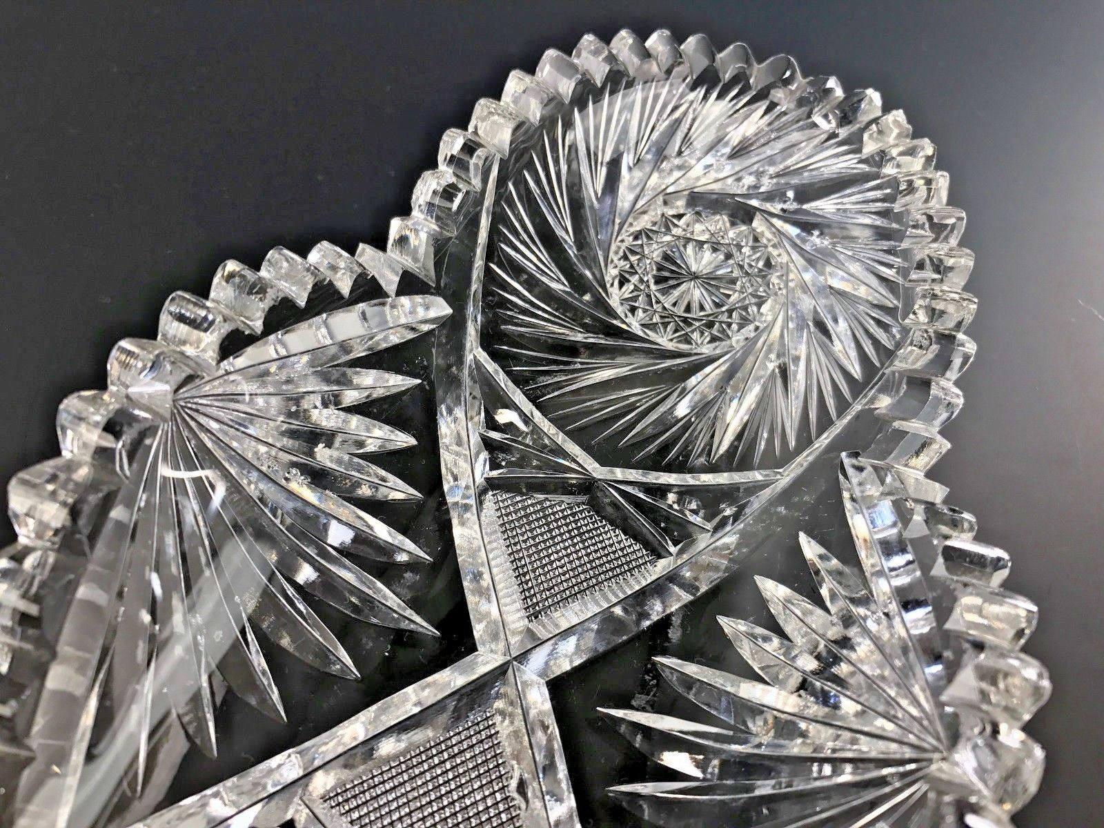 Antique ABP American Brilliant Cut Glass Celery or Relish Tray