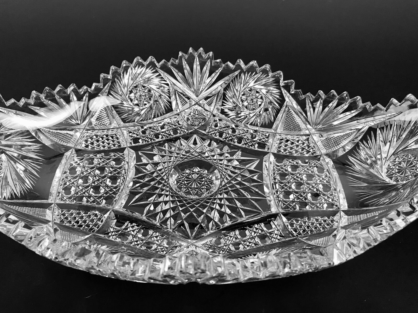 American Brilliant Cut Glass Ice Cream Tray