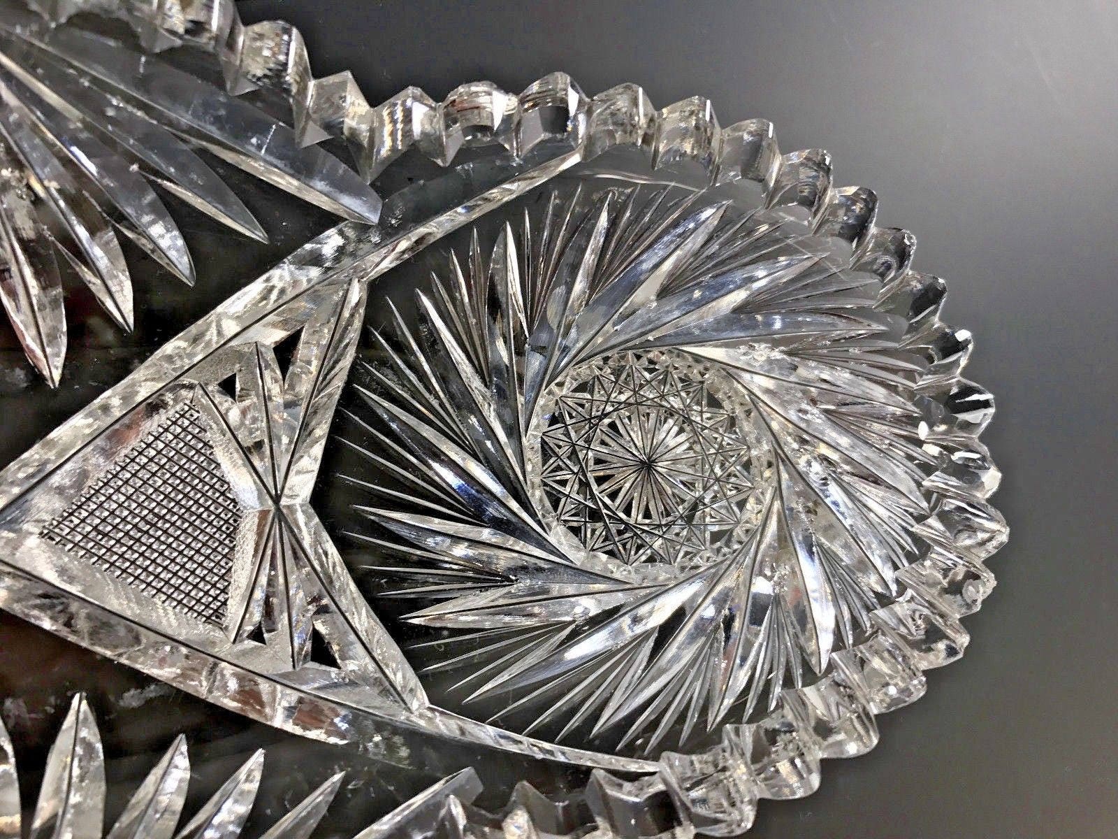 Antique ABP American Brilliant Cut Glass Celery or Relish Tray