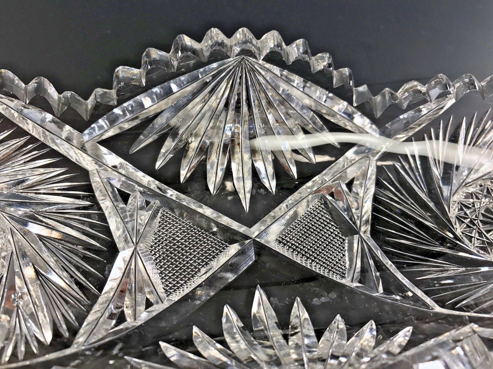 Antique ABP American Brilliant Cut Glass Celery or Relish Tray