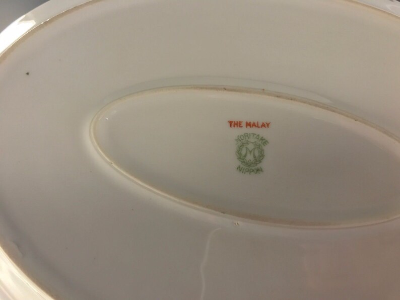 11.5 Oval Serving Platter NORITAKE NIPPON China The Malay Pattern Circa 1912-1