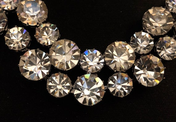 Spectacular Vintage Midcentury Rhinestone Bracelet HUGE Stones Lots of Glamour
