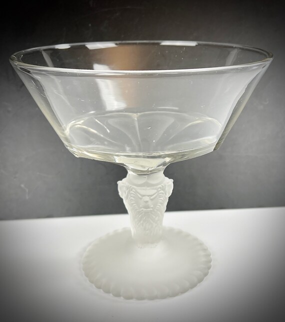 Antique EAPG Gillinder & Sons Glass LION Pattern Compote Comport Bottom Only