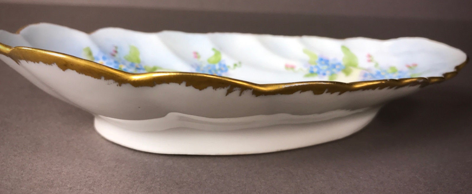 Antique LIMOGES Shell Form Dish Hand Painted Gilt Edged S&S