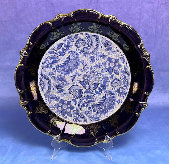 SCHUMANN Bavaria Lustreware Charger Paisley Center Antique Tray 12"