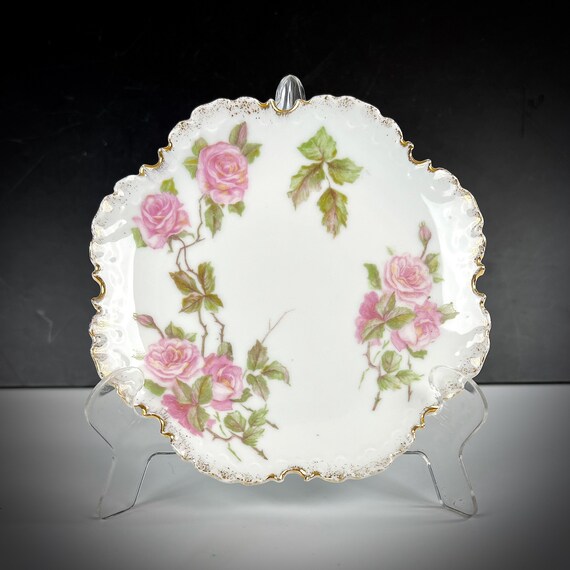 Antique ROSENTHAL MONBIJOU Pattern Small Plate Pink Roses Decoration
