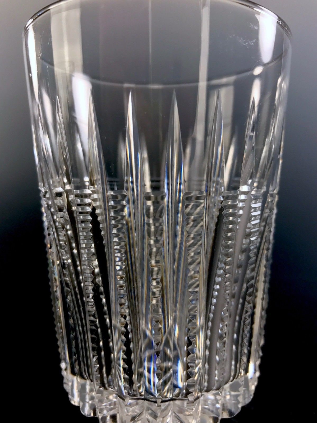 Antique American Brilliant Cut Glass Tumblers Beaded Prism Cutting SET