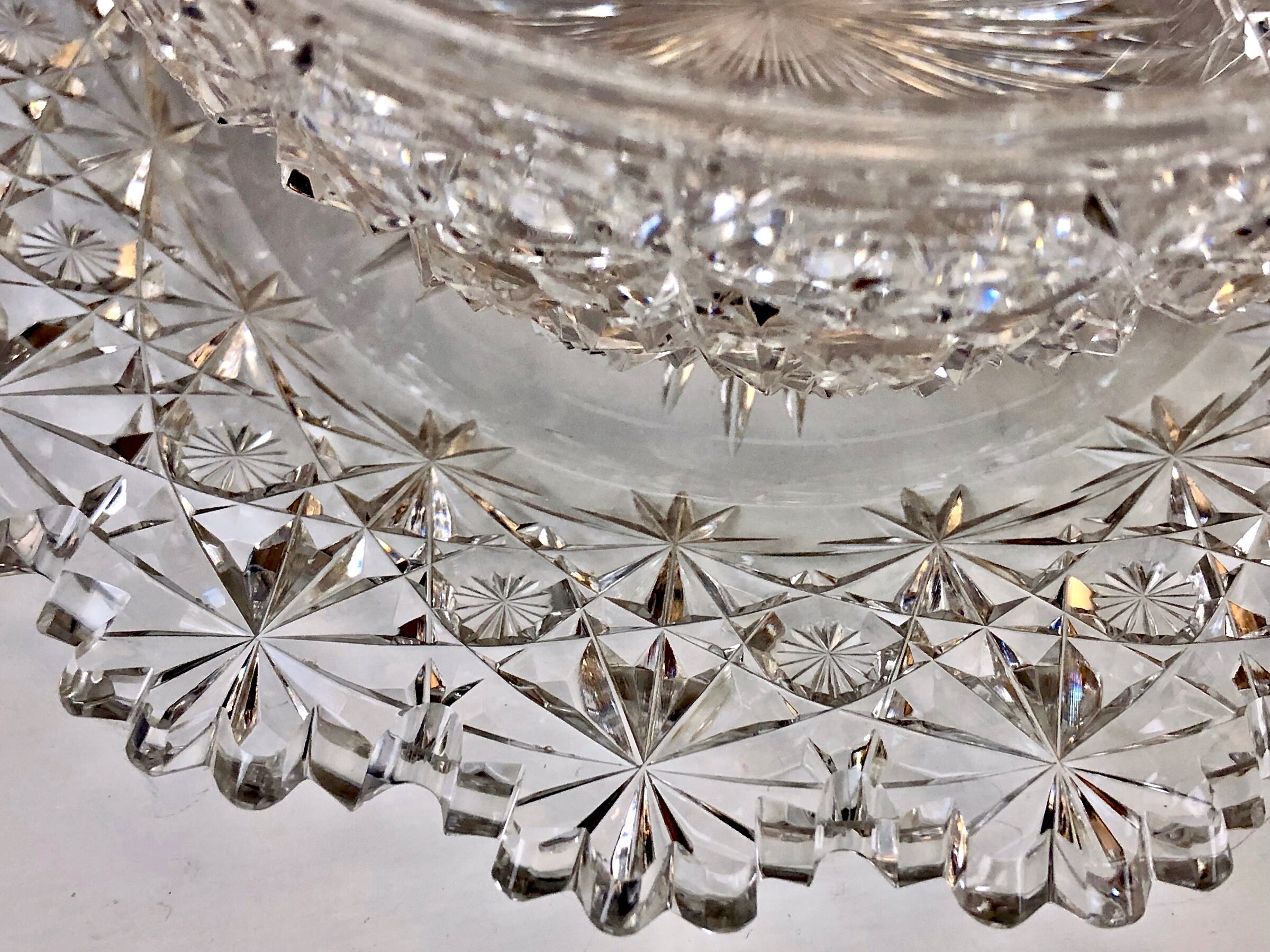 Antique AMERICAN BRILLIANT Cut Glass RUSSIAN Cut Finger Bowls Matching