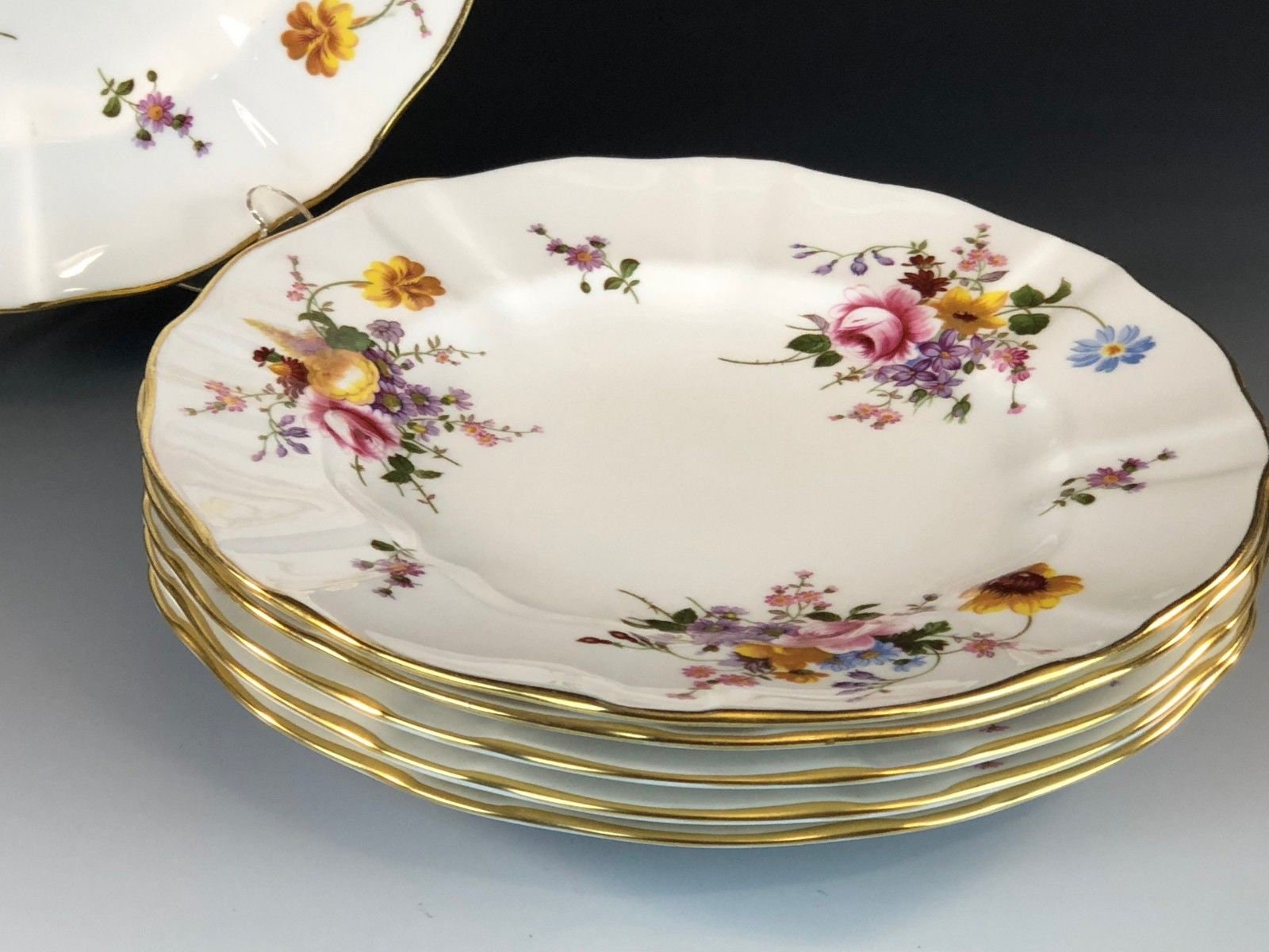 Antique ROYAL CROWN DERBY Derby Posies Pattern 6 Pcs 10 5 Dinner Plate antiques-atlas-royal-crown-derby-porcelain-plate-circa-1886-royal