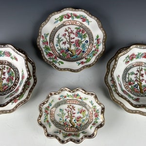 Nice COALPORT India Tree | Group Of 6 Pcs | Finger Bowls Plates Oval Bowls