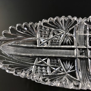 Antique American Brilliant Period Cut Glass Better Celery Tray Very Heavy Blank