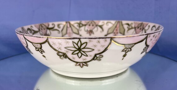 Victorian Hobbyist Decorated Ceramic Bowl Signed Cora Wells 1888
