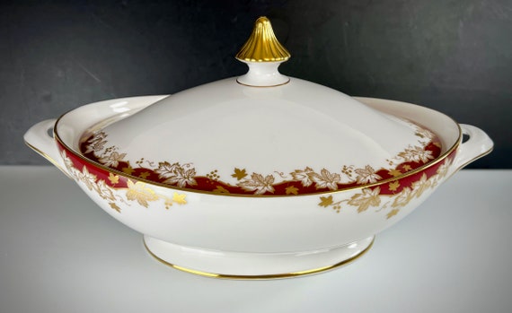 Vintage Royal Doulton Covered Vegetable 12" WINTHROP Pattern REPAIRED FINIAL
