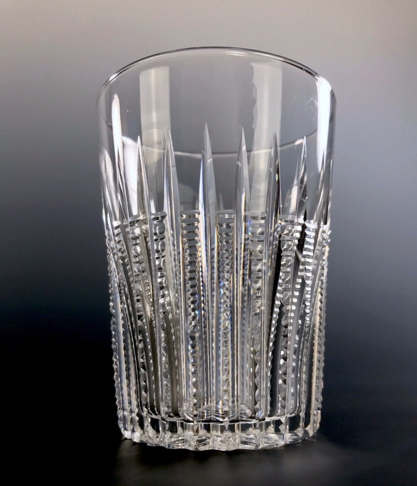 Antique American Brilliant Cut Glass Tumblers Beaded Prism Cutting SET