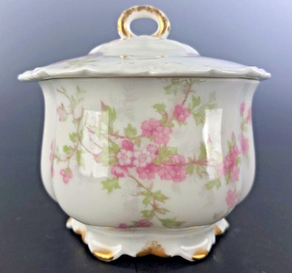 Antique HAVILAND & CO Limoges Dresser Box Cherry Blossom Decoration For E H Murray NY