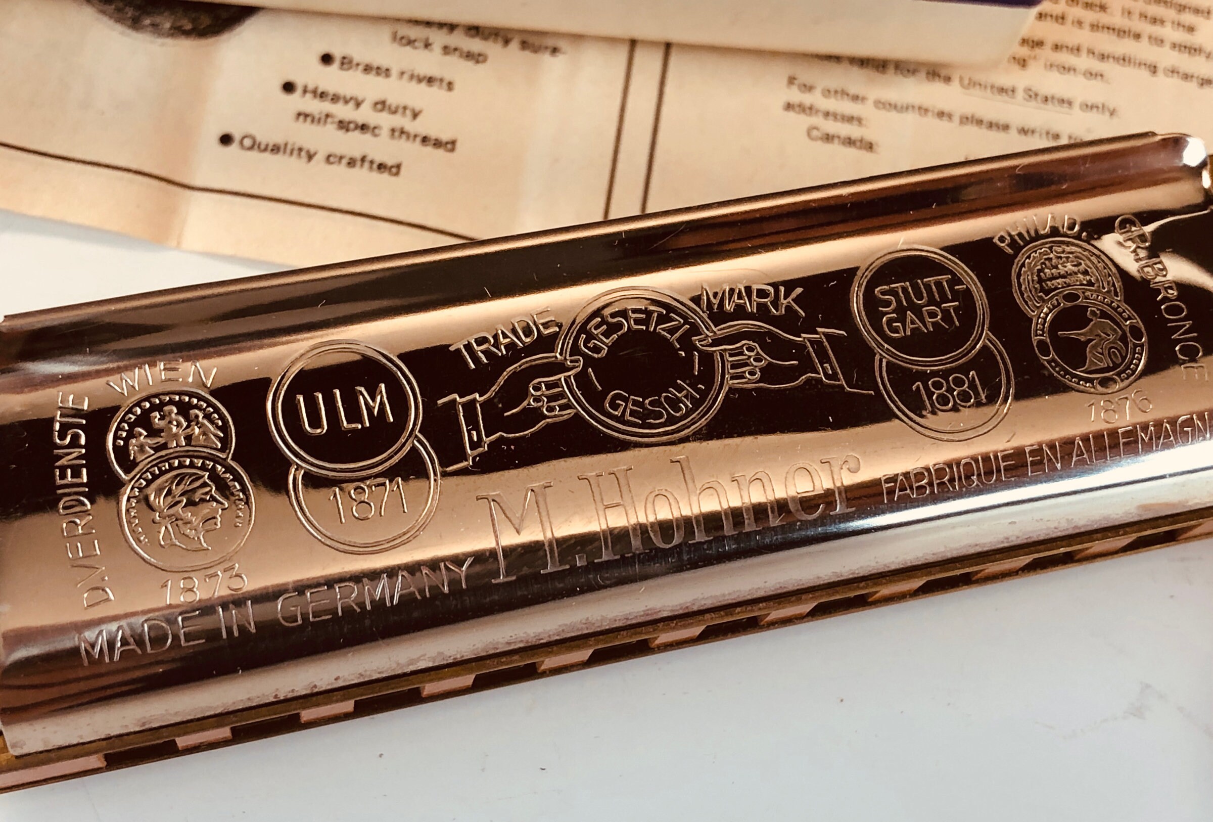 HOHNER MARINE BAND Harmonica with Box, Lesson Book, Instruction Insert